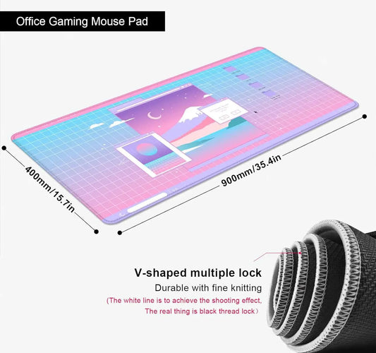 windowsデスクトップ風マウスパッド 滑り止め付き 30cm×60cm,30×80cm